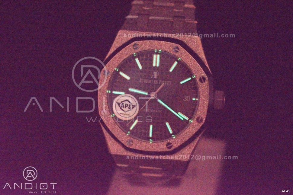 SS Royal Frosted Best Oak Bracelet Grey on Super 1:1 Dial SS SA3120 15454 37mm Clone APSF Edition Textured 0202
